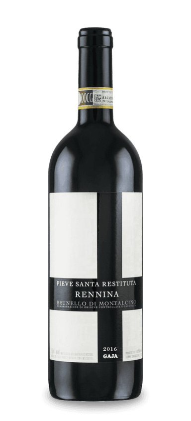 The Gaja family purchased the Pieve Santa Restituta estate in 1994. Sharecroppers had previously worked the land but found the nutrient-poor soil inhospitable to most crops. However, the rugged terrain proved the perfect site for Brunello, with the rocky clay-calcareous earth giving way to one of the estate’s most extroverted wines.
 
 
The 2016 Gaja Pieve Santa Restituta Rennina is teeming with energy. The lively aromatics lead into a supernova of black cherries, blackberries, dark chocolate, walnuts, wildflowers, mint, anise, ginger, and tar. Sporting a body rounder than a beachball, Rennina parlays the expansive mouthfeel with plush tannins and an exceedingly long finish. Wine critic Michaela Morris distilled 2017 Rennina nicely, saying, “Quite a fully charged, boisterous Rennina, this will need some time to tame.”
 
The Final Sip: Dark, intense, and beautiful in youth, the best is yet to come for 2016 Gaja Pieve Santa Restituta Rennina.