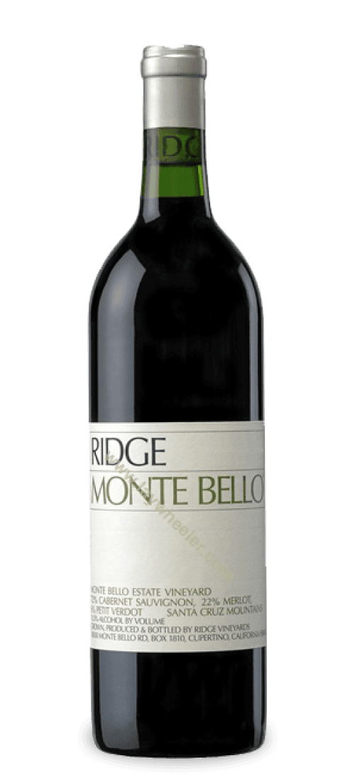 ridge, california cabernet sauvignon monte bello, santa cruz mountains 2018