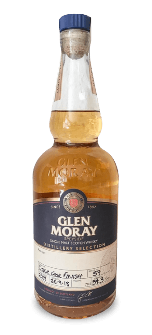 glen moray, single malt hogshead 'full cask' no 001 rla 112.9 abv 54.3, speyside 2008