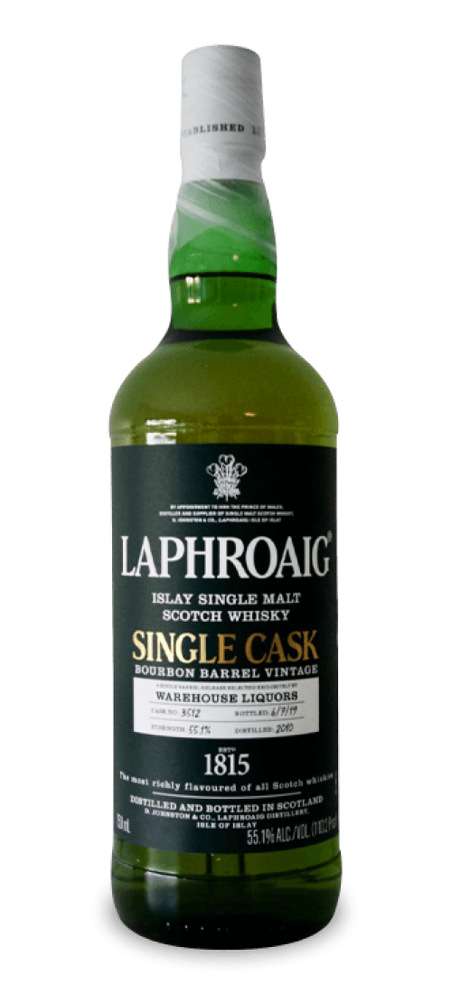 laphroaig, single malt barrel 'full cask' no 800111, islay 2005
