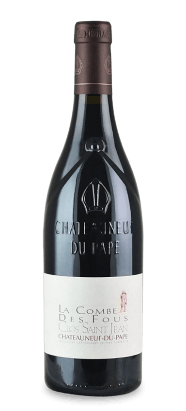 The 2016 Clos Saint-Jean La Combe des Fous comes from a 101-acre estate in Châteauneuf-du-Pape. The owners, Vincent and Pascal Maurel, have earned a reputation for blending modern winemaking with traditional sensibilities. Every part of their process is done sustainability and by hand to ensure the purest expression of its iconic iron-rich clay plateau. 
On the palate, 2016 Clos Saint-Jean La Combe des Fous is sleeker than a pair of silk pajamas. The minuscule tannins yield no hard edges and a glossy texture that coats the tongue. Meanwhile, an unctuous bouquet of blackberries, plums, smoked meats, graphite, licorice, and spice emanates in towering waves. It should come as no surprise that demand for this red blend continues to climb with each passing year.
The Final Sip: With strong international demand, solid critic scores, and annual production below 500 cases, Clos Saint-Jean La Combe des Fous checks all the boxes for savvy wine buyers.